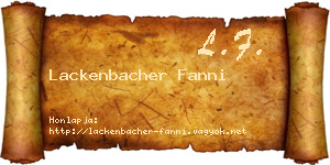 Lackenbacher Fanni névjegykártya